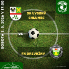 Domácí fotbalový zápas SK Vysoký Chlumec vs. FK Drevníky 1